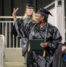 Rafiat Timothe receives her diploma