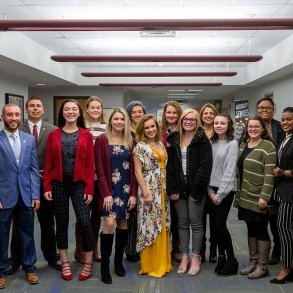 Group of students being inducted into the Phi Theta Kappa Honor Society