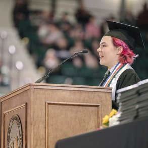 Data Murdie speaks at Commencement 2024