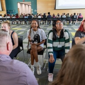 Students and faculty during Upward Bound orientation in June 2024