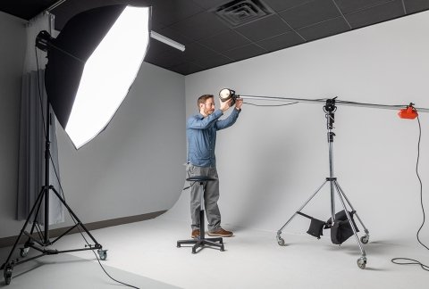 Professor Brandon Segal in the photo studio